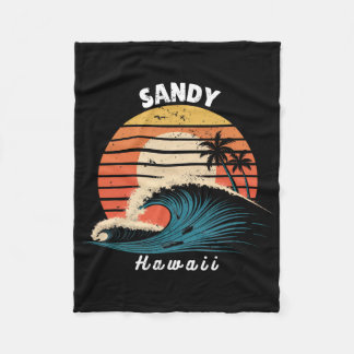 Sandy Beach Hawaii Frauen Männer Surfboarding Fleecedecke