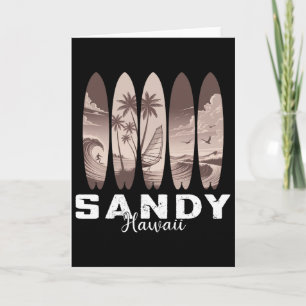 Sandy Beach Hawaii Surfbrett Männer Frauen Surfen Karte