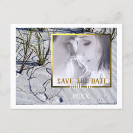Sandy Beach Ihr Foto Save the Date Ankündigungspostkarte
