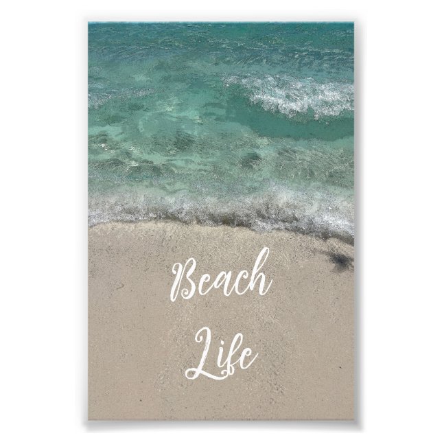 Sandy Beach Life Aquamarin Blue Green Künstlerisch Fotodruck (Vorne)