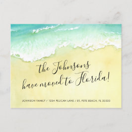 Sandy Beach Ocean Waves nach Florida verlegt Ankündigungspostkarte