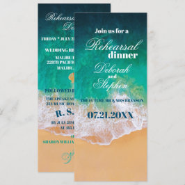 Sandy Beach Ocean Waves Probe Dinner Einladung