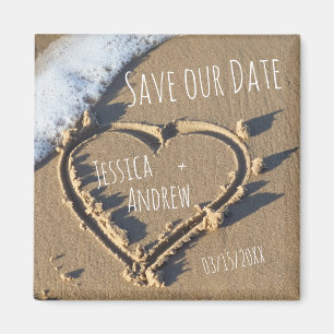 Sandy Beach Personalisierte Namen Herz Rettet unse Magnet