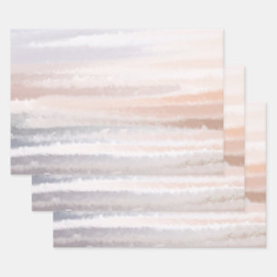 Sandy Beach Summer Tan Abstrakte Wasserfarbe Geschenkpapier Set