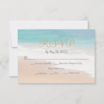 Sandy Beach Themed Seaside RSVP Card