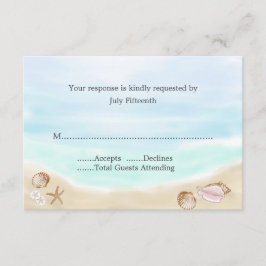 Sandy Beach Wedding RSVP Card