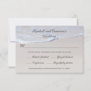 Sandy Beach Wedding RSVP Karten mit Menü