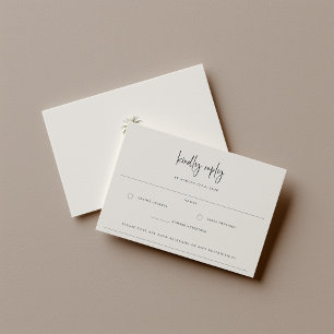 Sandy Beige Beach Wedding Allergy Hinweis RSVP Karte