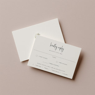 Sandy Beige Beach Wedding Meal Choice RSVP Card Einladung