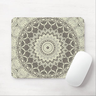 Sandy Beige Boho Strand Mandala Muster Mousepad