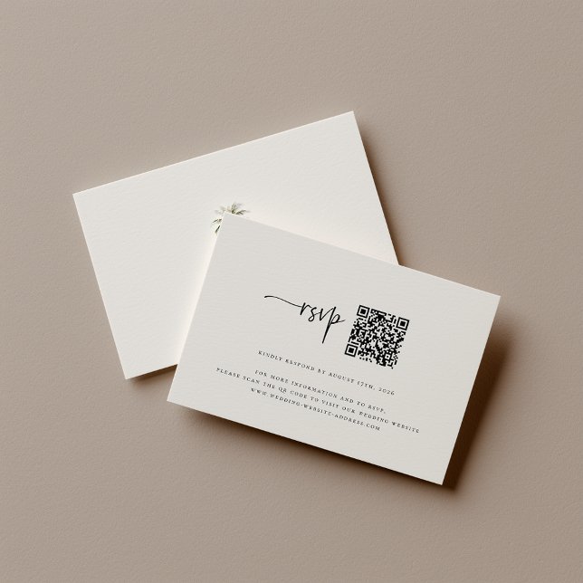 Sandy Beige Strand Hochzeit QR Code RSVP Karte (Von Creator hochgeladen)