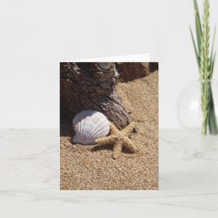 Sandy Brown Beach Treasures Faltkarte Karte