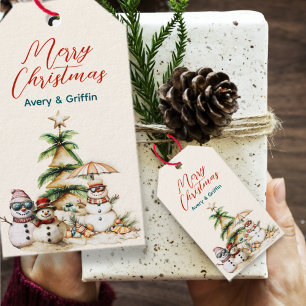 Sandy Christmas Tree Snowman Ansammlung Geschenkanhänger