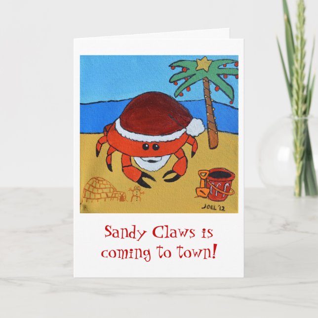 Sandy Claws von Joel Anderson Feiertagskarte (Vorderseite)