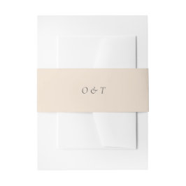 Sandy Coastal Beach Classy Beige Monogramme Hochze Einladungsbanderole