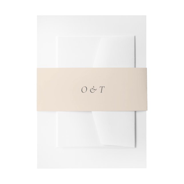 Sandy Coastal Beach Classy Beige Monogramme Hochze Einladungsbanderole (Vorderseite Beispiel)