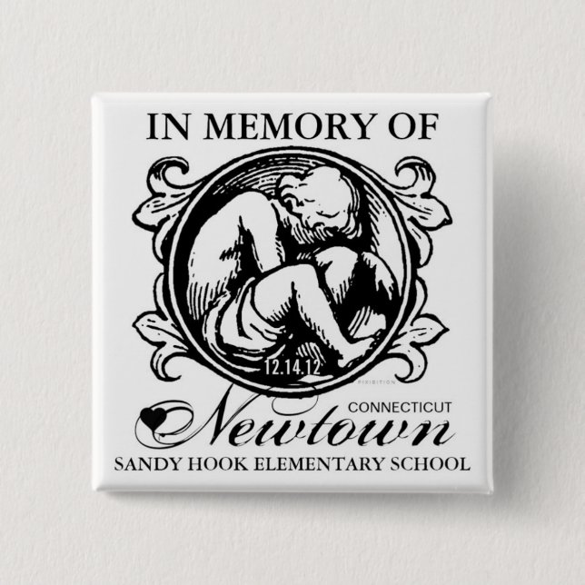 Sandy-Haken-Newtown-Gedächtnis-Kinderknopf Button (Vorderseite)