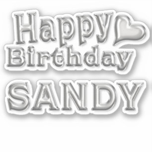 Sandy Happy Birthday silver Aufkleber Sticker
