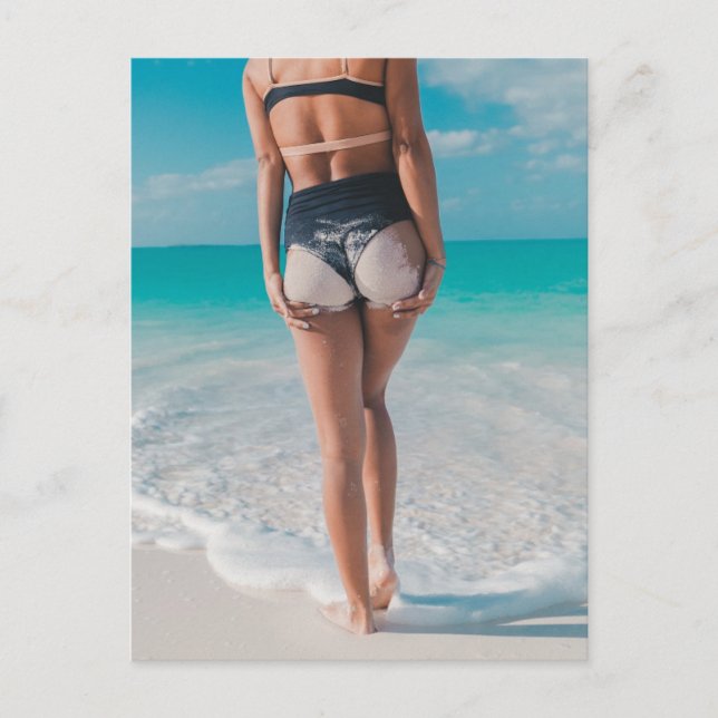 SANDY HINTERN BEACH MÄDCHENKARTEN POSTKARTE (Vorderseite)