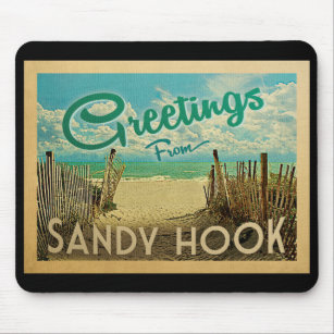 Sandy Hook Beach Vintage Travel Mousepad
