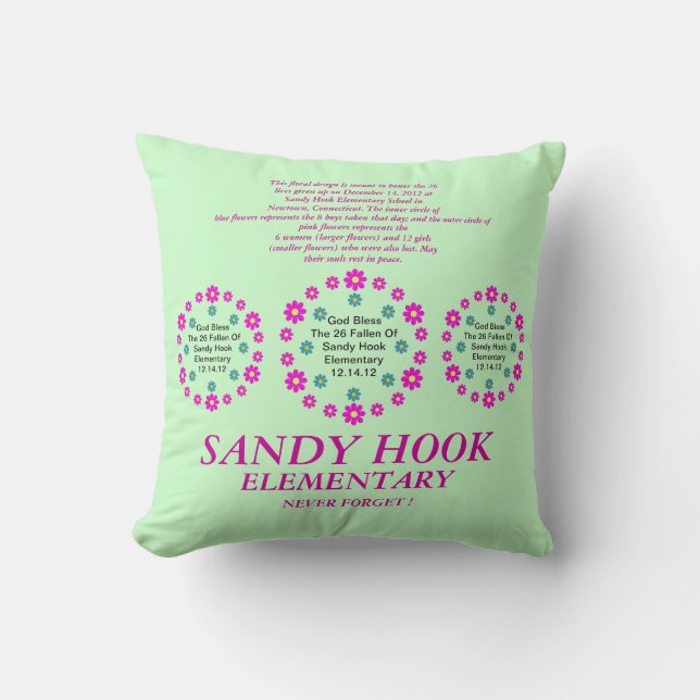 Sandy Hook Elementary Never Vergiss es! Kissen (Vorderseite)