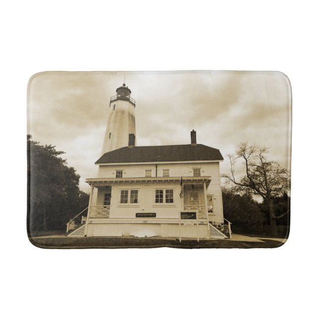 Sandy Hook Leuchtturm Badematte (Vorderseite)