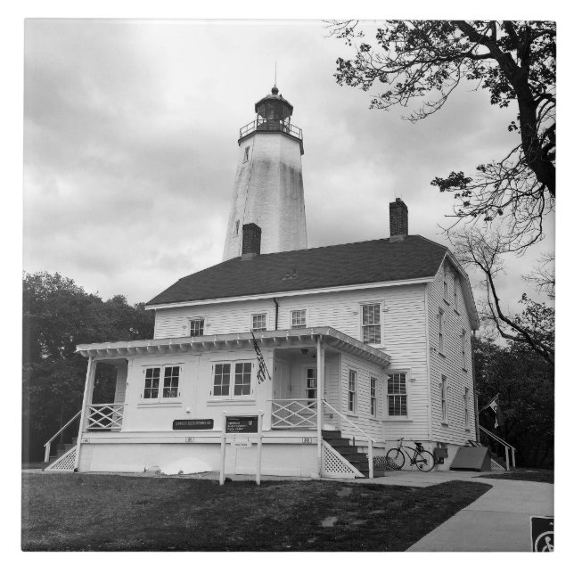 Sandy Hook Leuchtturm Fliese (Vorderseite)