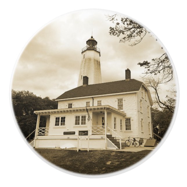 Sandy Hook Leuchtturm Keramikknauf (Vorderseite)