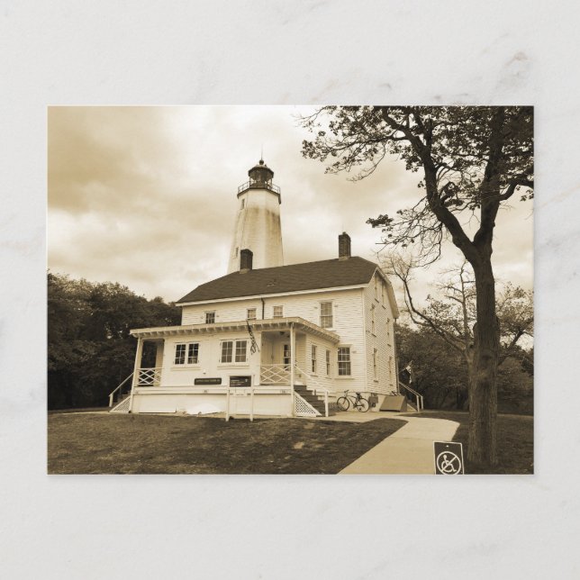 Sandy Hook Leuchtturm Postkarte (Vorderseite)
