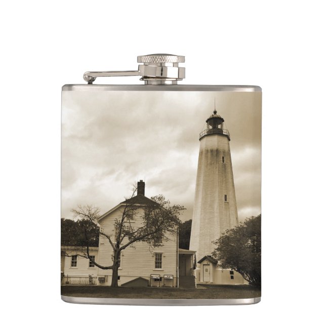 Sandy Hook Lighthouse Flachmann (Vorderseite)