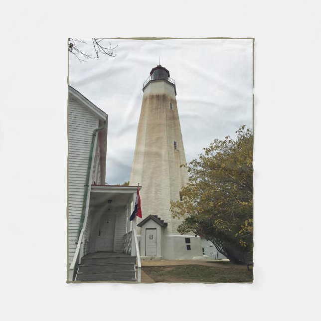 Sandy Hook Lighthouse Fleecedecke (Vorderseite)