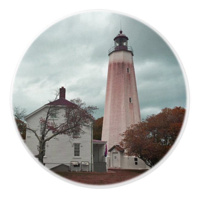 Sandy Hook Lighthouse Keramikknauf (Vorderseite)