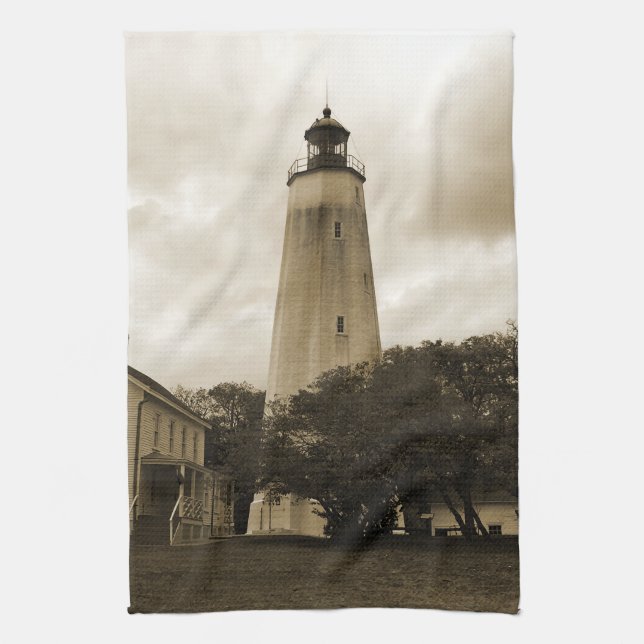 Sandy Hook Lighthouse Küchentuch (Vertikal)