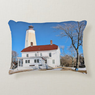 Sandy Hook Lighthouse, New Jersey Accent Pillow Zierkissen