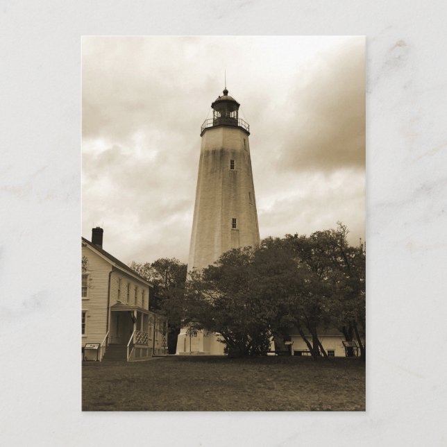 Sandy Hook Lighthouse Postkarte (Vorderseite)