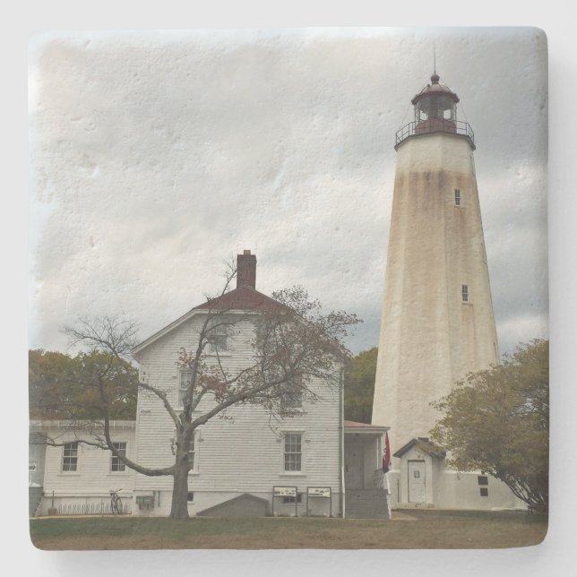 Sandy Hook Lighthouse Steinuntersetzer (Vorderseite)