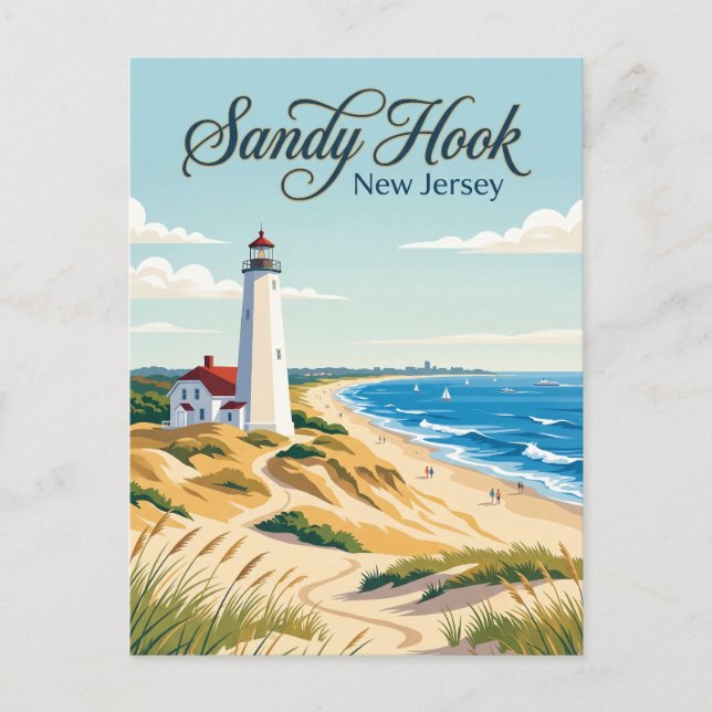 Sandy Hook, New Jersey Postkarte (Vorderseite)
