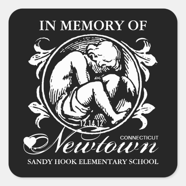 Sandy Hook Newtown Memory Square Sticker (Vorderseite)