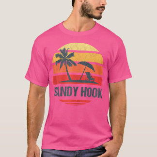 Sandy Hook Nj Beach Retro Sun gestört Design T-Shirt