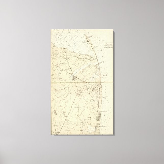 Sandy Hook to Shark River Coast Chart Map Leinwanddruck (Vorderseite)