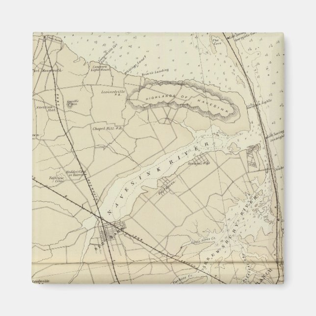 Sandy Hook to Shark River Coast Chart Map Magnet (Vorne)