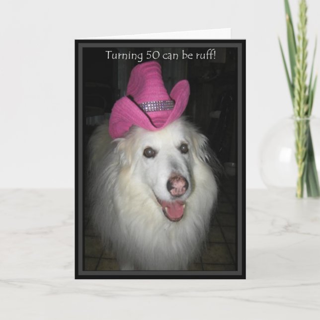 *Sandy Hund - 50. Geburtstag Karte (Vorderseite)