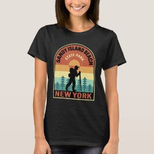Sandy Island Beach Staat Park New York Retro Hikin T-Shirt