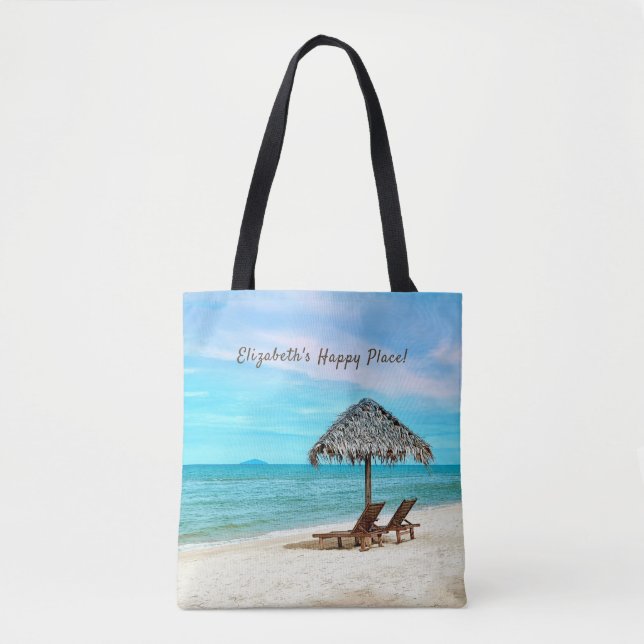 Sandy Ocean Beach Personalisiert Tasche (Vorderseite)