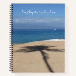 Sandy Palm Tree Shadow Foto Large Spiral Notebook Notizbuch