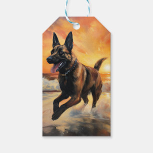 Sandy Paws Belgischer Malinois Hund auf Beach Suns Geschenkanhänger