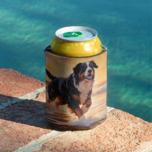 Sandy Paws Berner Sennenhund am Strand Sonnenunter Dosenkühler
