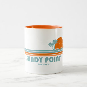 Sandy Point Staat Park Maryland Sun Palm Trees Zweifarbige Tasse