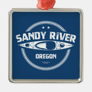 Sandy River Oregon Kayaking Ornament Aus Metall