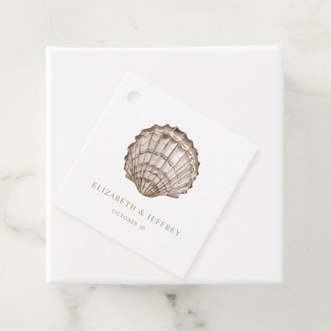 Sandy Seashells Marine Ocean Beach Wedding Geschenkanhänger (Beispiel)